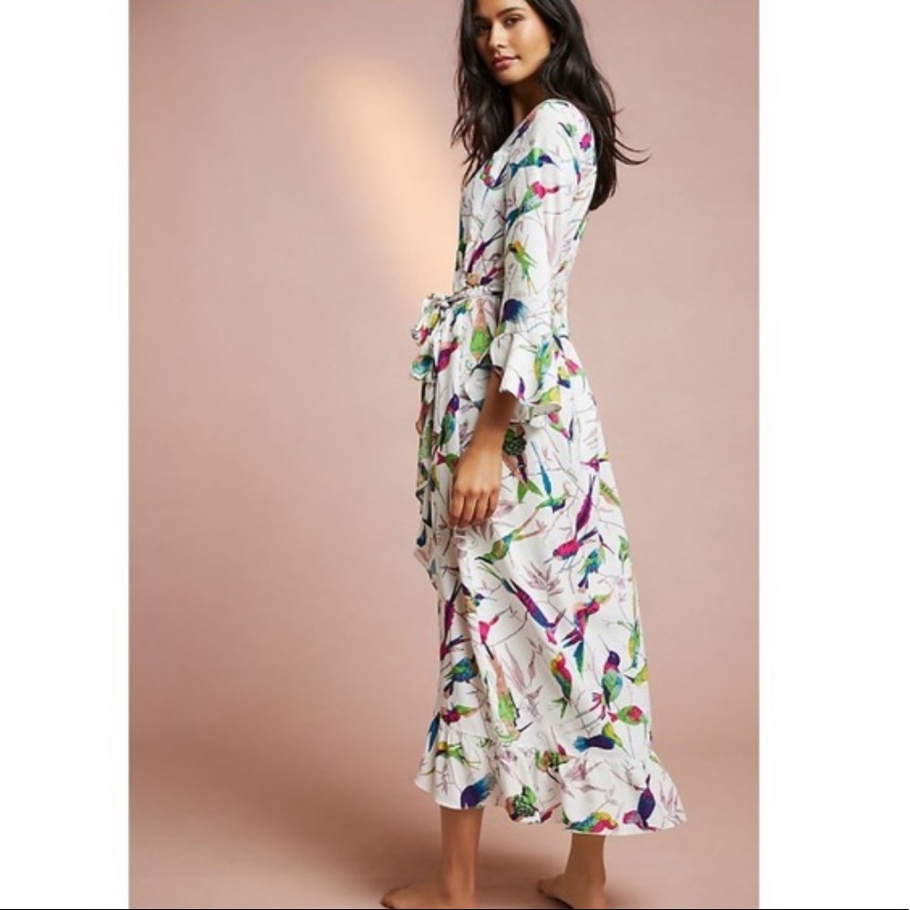 Anthropologie Bird Wrap Dress by Floreat